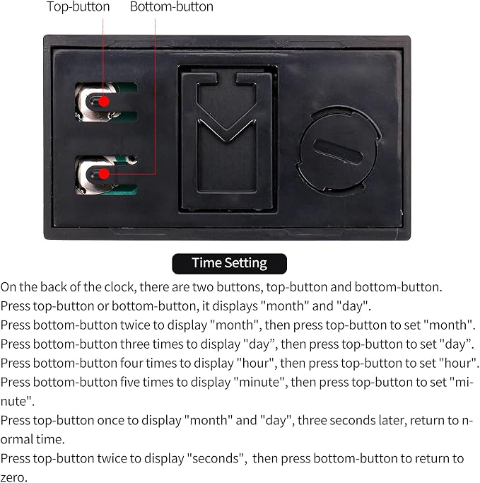 YOUNGFLY 4PCS Small Digital Clock, Vehicle Adhesive Clock - Image 5