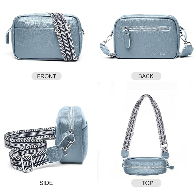 Small Crossbody Bags for Women Genuine Leather, Guitar Strap Shoulder Handbag - Image 3