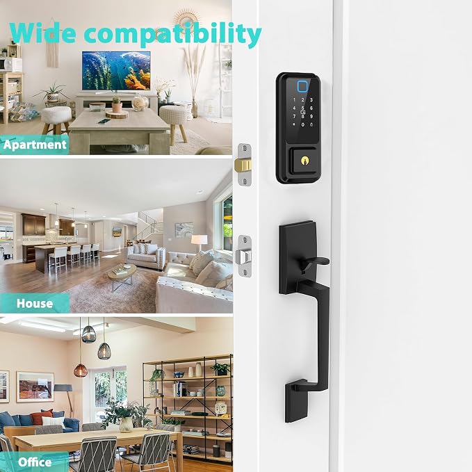 Hunnay Smart Locks for Front Door, Front Door Lock Set, Keypad Deadbolt - Image 7