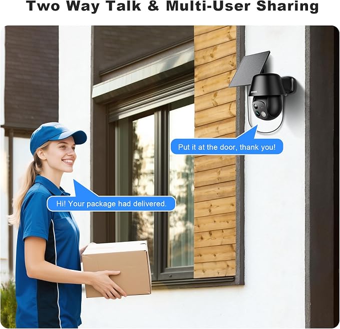 Solar Security Cameras Wireless Outdoor, 2K Pan/Tilt 360° View Solar/Battery - Image 7