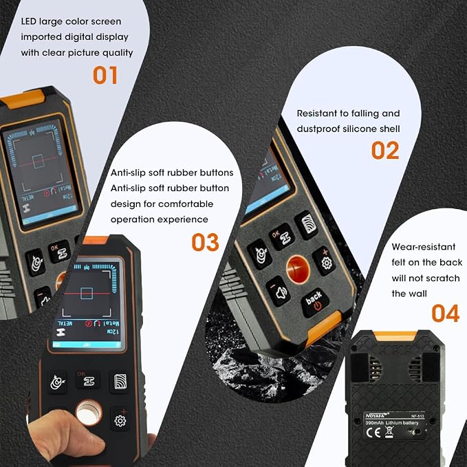 3 in 1 Stud Finder Wall ScannerLaser Distance Meter, Wood AC Wire, Upgraded - Image 8