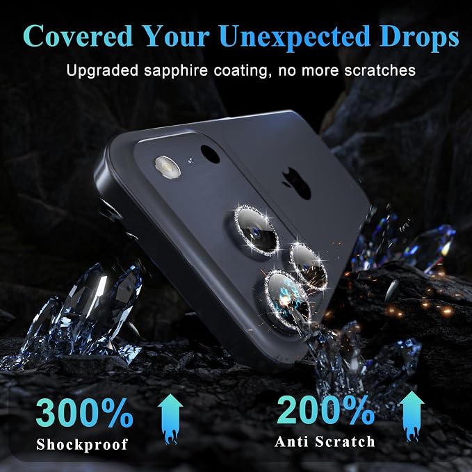 YWXTW Camera Lens Protector for iPhone 17 Pro/iPhone 17 Pro Max, Tempered Glass - Image 3