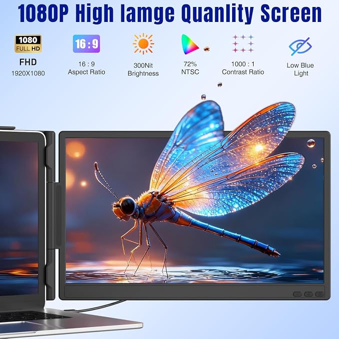 KEFEYA Laptop Screen Extender 14", FHD 1080P IPS Laptop Monitor Extender - Image 2