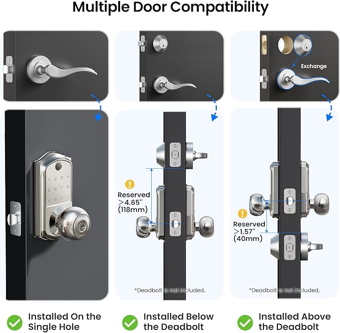 Veise VE018 Smart Knob Handle Lock - Image 9
