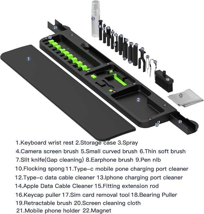 Ergonomic Keyboard Wrist Rest Cleaning Kit, 22 in 1 Cleaning Kits Wrist Rest - Image 5
