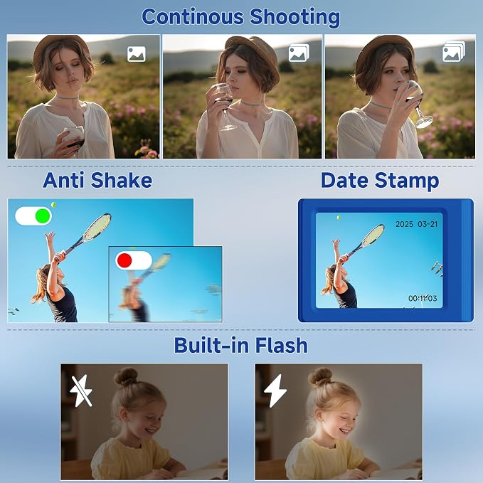 Digital Camera, 56MP 2.7K Dual-Screen Selfie Camera - Image 5
