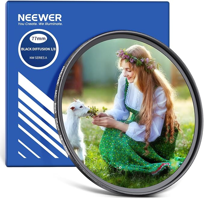 NEEWER 77mm Black Diffusion 1/8 Filter by Neewer