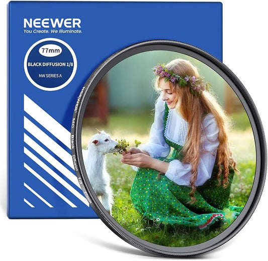 NEEWER 77mm Black Diffusion 1/8 Filter by Neewer