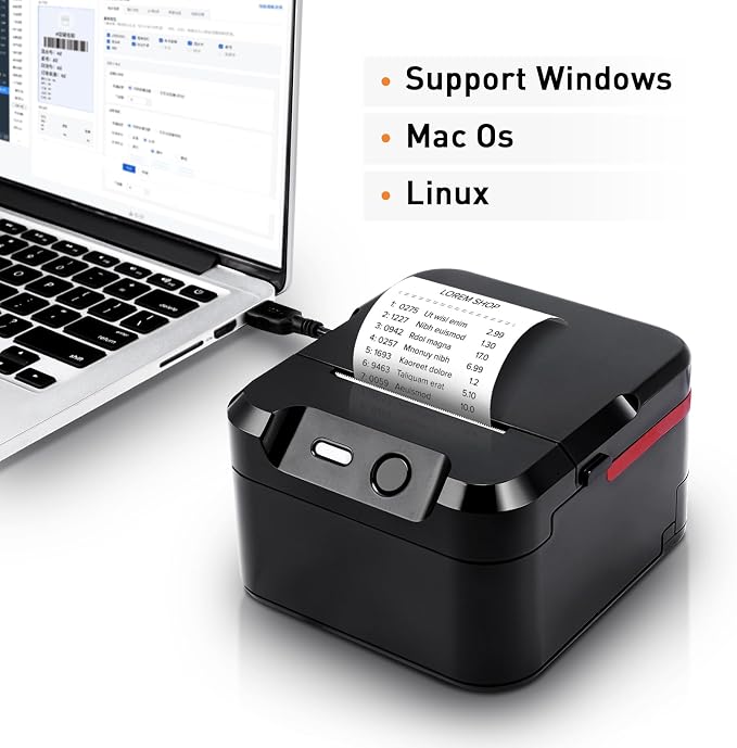 POS Printer, 58mm USB Thermal Receipt Printer, Restaurant Kitchen Printer - Image 2