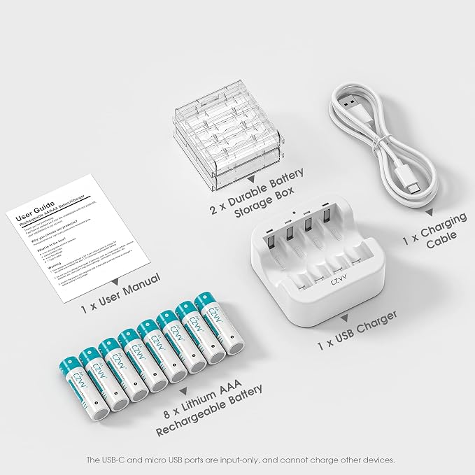 Rechargeable AA 1.5V Lithium Batteries 8-Pack, Full-Recharged Long-Lasting - Image 9