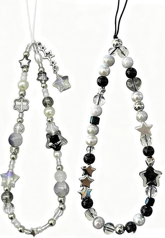 2 Pcs Phone Charm Strap Hand for iPhone Wrist Strap Camera Lanyard Pearl Beaded by Casecond