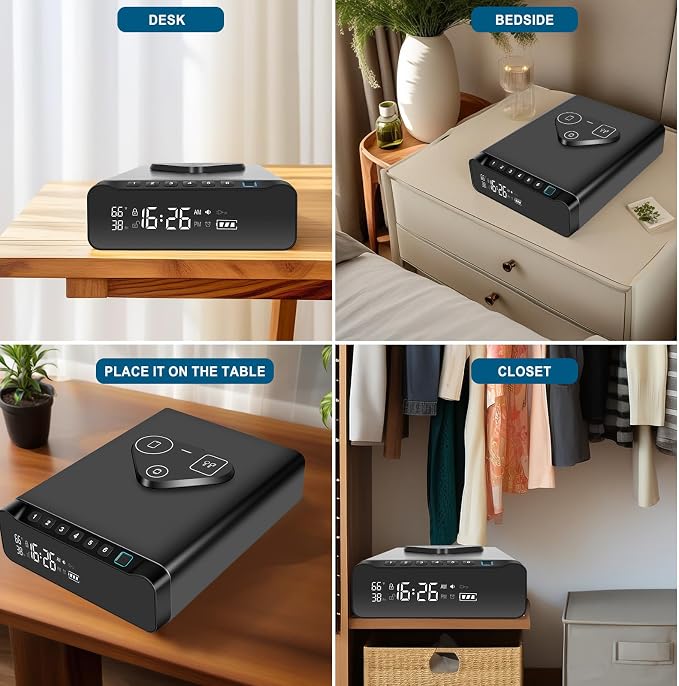FTOP Biometric Fingerprint Gun Safe, Clock Handgun Safe - Image 5