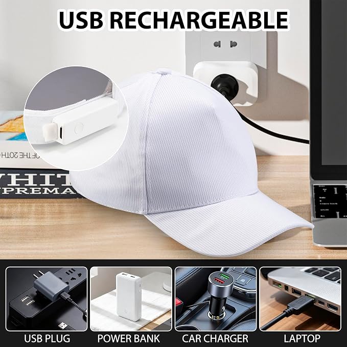 LIOVODE LED Hat, 7 Colors Baseball Cap Light Up Rave Hat Fiber Optic Luminous - Image 7