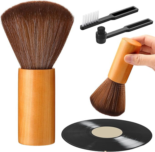 Ziliny 3 Pcs Vinyl Record Cleaning Brush Wooden Anti Static Dust Record Vinyl by Ziliny