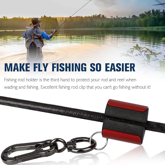 Dovesun Creek Rod Clips Wearable Fishing Rod Holder Clip Fly Fishing Pole - Image 2