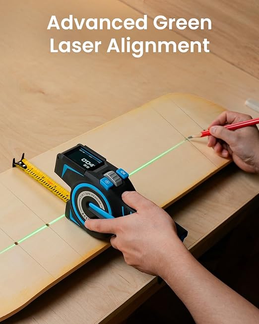 ACEGMET Digital Tape Measure 12ft Tape ±1.5mm & 330Ft Laser Distance Meter | - Image 5