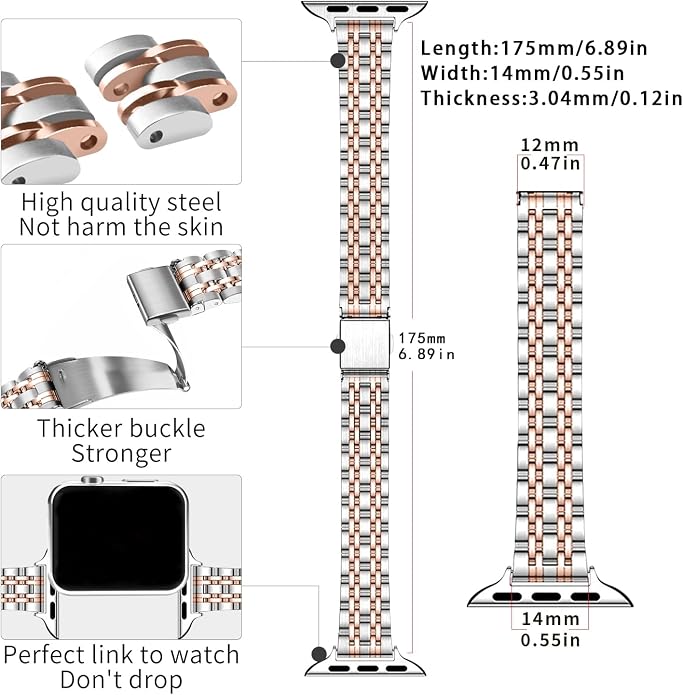 QUNDAXI Slim Watch Band Compatible - Image 3