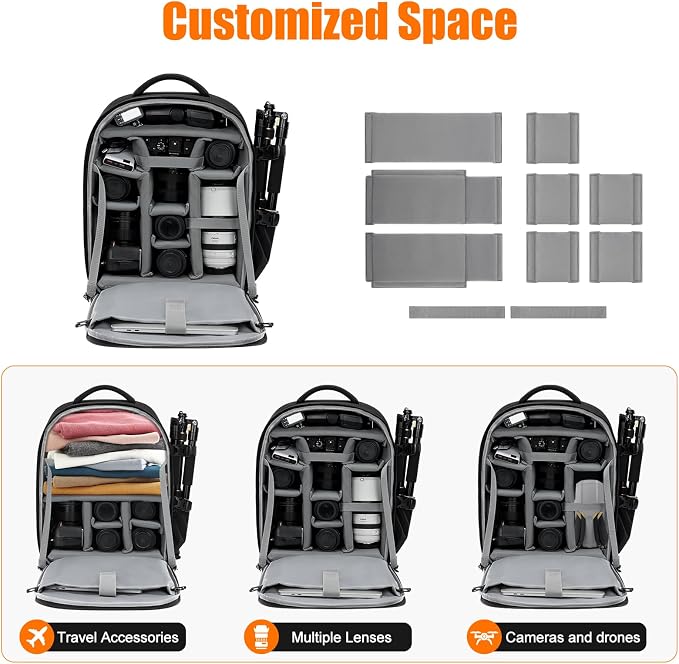CADeN Camera Backpack, Extra Large DSLR Camera Bag - Image 3