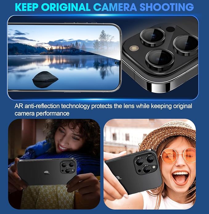 for iPhone 15 Pro/iPhone 15 Pro Max Camera Lens Protector Individual Metal Ring - Image 4