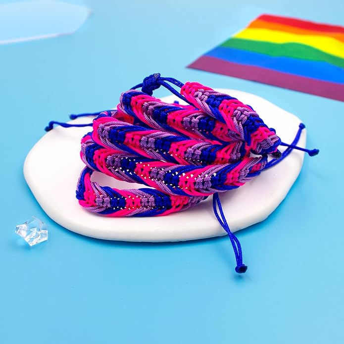 Nanafast Titanium Stainless Steel Rainbow LGBT Pride Bracelet Handmade Braided - Image 2
