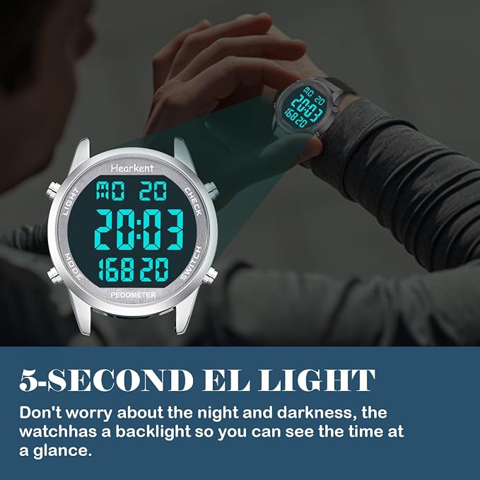 Hearkent Pedometer Watch for Walking Steps and Miles-Men&Women-Step Counter for - Image 5