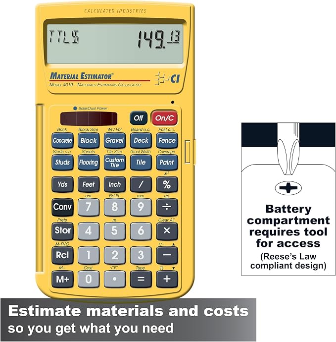 Calculated Industries 4019 Material Estimator Calculator | Finds Project - Image 2