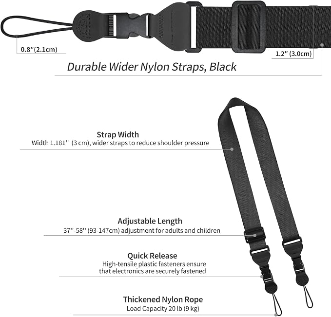 FIEIL 2 Pack Adjustable Shoulder Strap, Replacement Camera Neck Strap, - Image 6