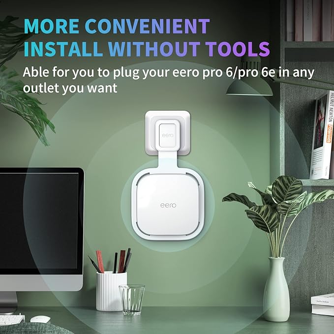 Wall Mount Holder for eero Pro 6e/Pro 6 Mesh Wi-Fi System, Outlet Wall Mount - Image 7