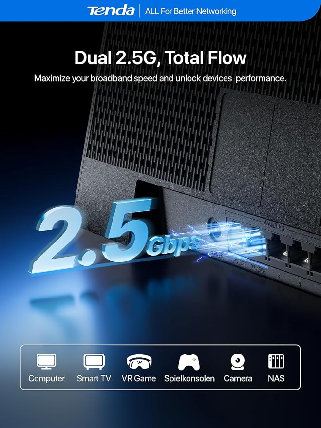 Tenda WiFi 7 Router BE7200 – Dual-Band High-Speed Wireless Internet Router - Image 3
