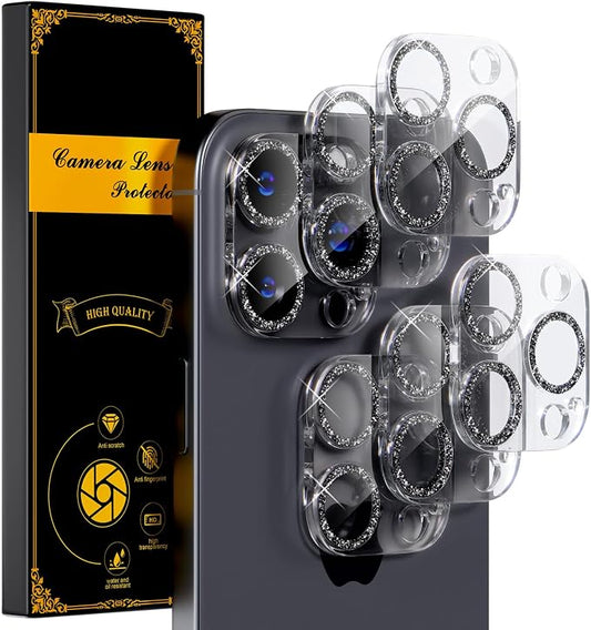 for 6 Pack iPhone 16 Pro/iPhone 16 Pro Max Camera Lens Protector 9H Tempered by Beuxece