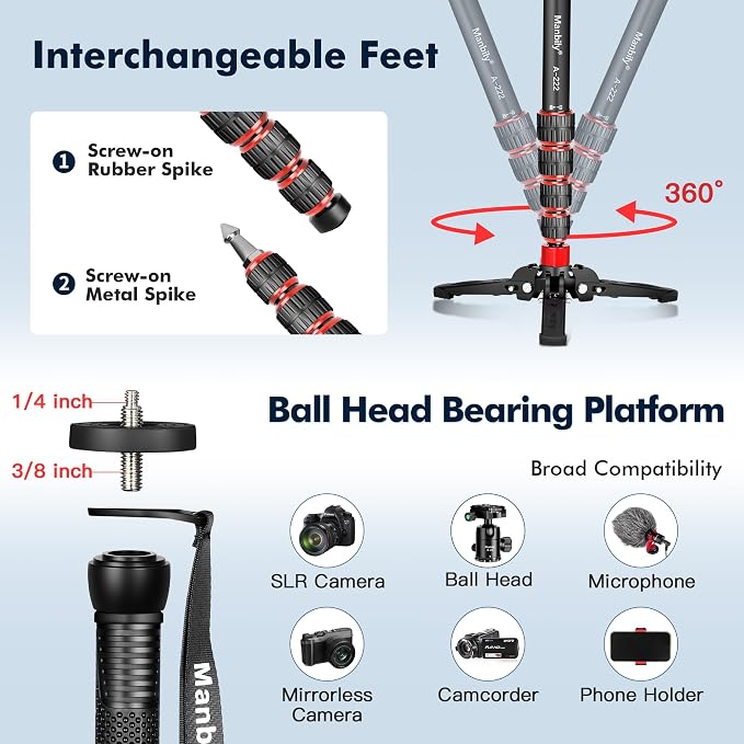 Manbily Extendable Camera Aluminum Monopod - Image 4