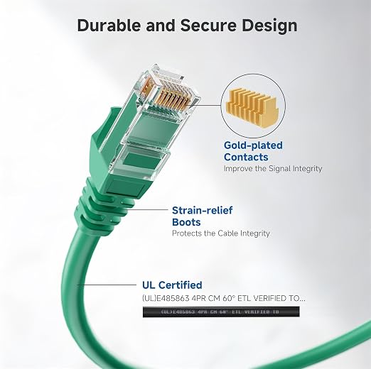 Cable Matters 10Gbps 5-Pack Snagless Cat 6 Ethernet Cable - 7ft - Image 4