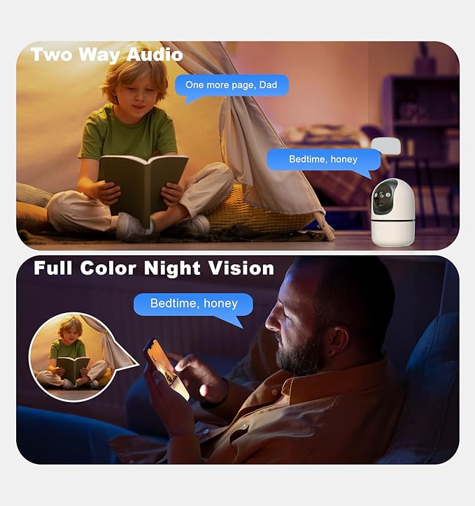 Gyliziex Indoor Security Camera 2 Packs, 2K 5G WiFi Baby/Pet/Dog/Nanny Cameras - Image 2