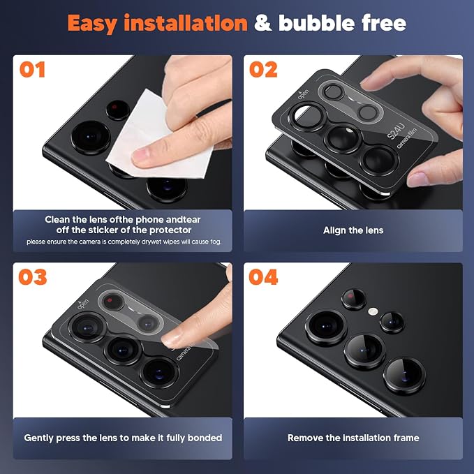 Hoerrye for Samsung Galaxy S24 Ultra Camera Lens Protector, Case-Friendly - Image 6