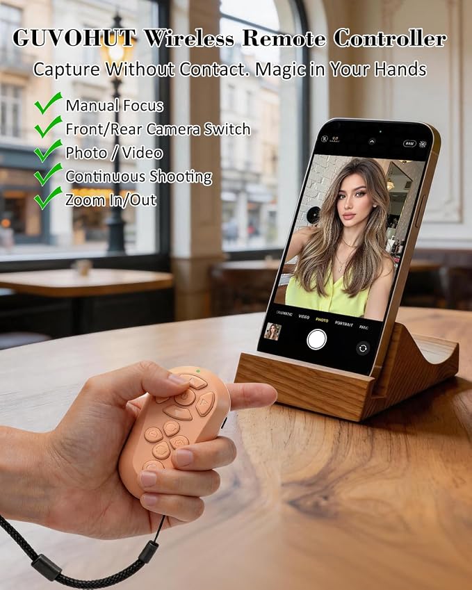 Bluetooth Remote Controller for TikTok Scrolling/Camera/Video Recording/Kindle - Image 3