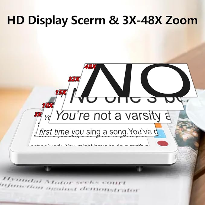 5.0 Inch Digital Magnifier, 3X-48X Zoom Electronic Reading Aid, Simplified - Image 2