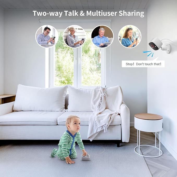 Jennov 2K WiFi Security Camera Indoor/Outdoor, Plug-in Home Surveillance Cam - Image 4