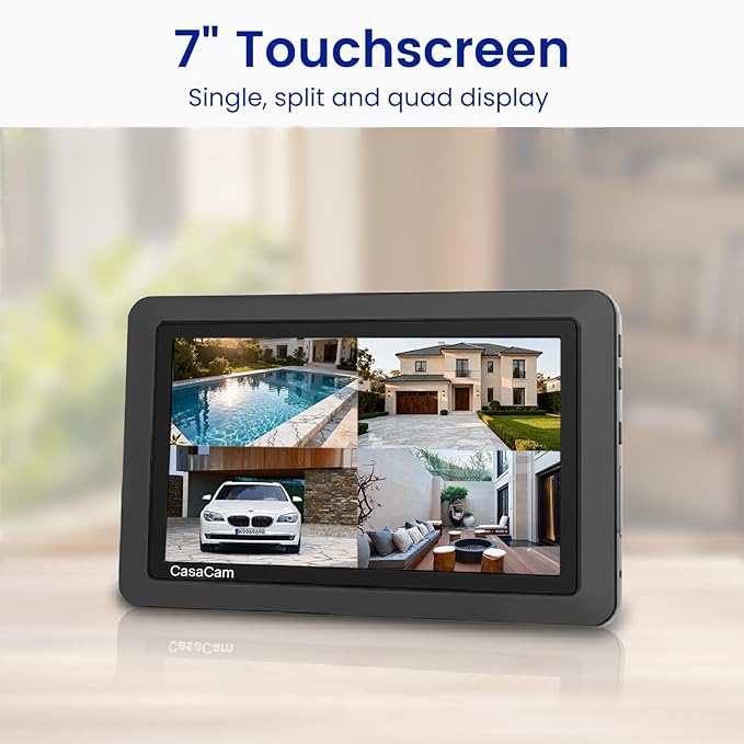CasaCam Wireless Security Camera System Air | 7" Touchscreen Monitor and 2 720p - Image 5