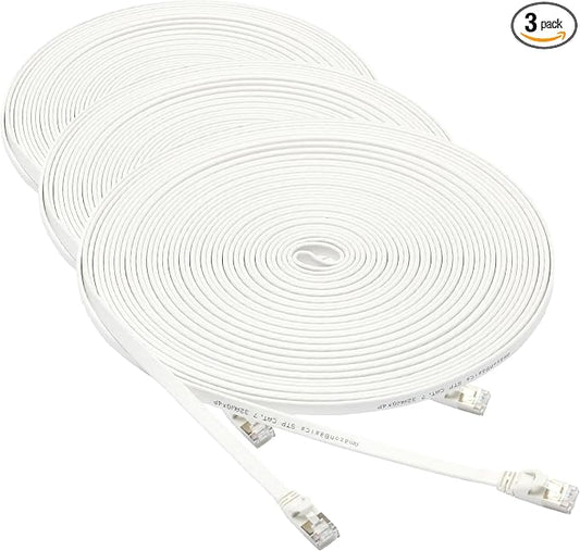 Amazon Basics RJ45 Cat 7 Ethernet Patch Cable, LAN Network, Includes 20 Nails by AmazonBasics