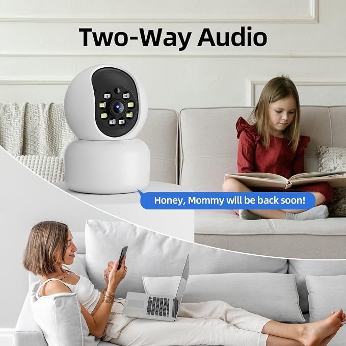 Hawkray 360° 2K 3MP Security Camera Indoor, 2.4/5GHz WiFi Smart Motion Alert - Image 7