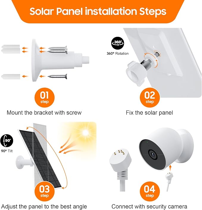 Solar Panel for Google Nest Camera, Flexible Solar Panels - Image 5