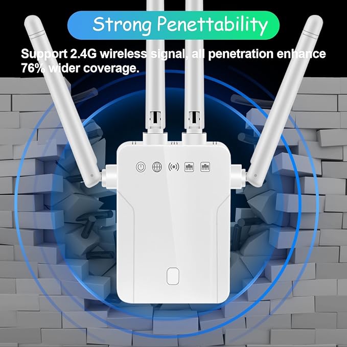 WiFi Range Extender, Dual Band 2.4G and 5G Wireless Repeater, 300Mbps Signal - Image 4