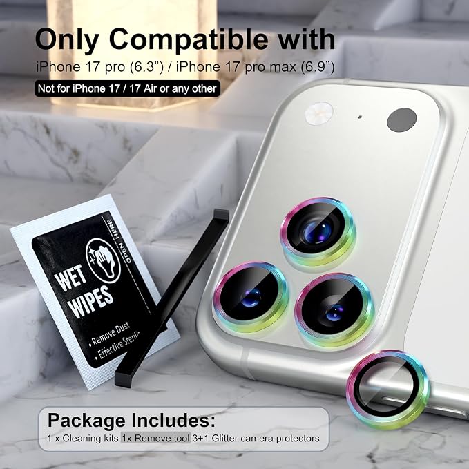 Choiche Compatible for iPhone 17 Pro/iPhone 17 Pro Max Camera Lens Protector - Image 2