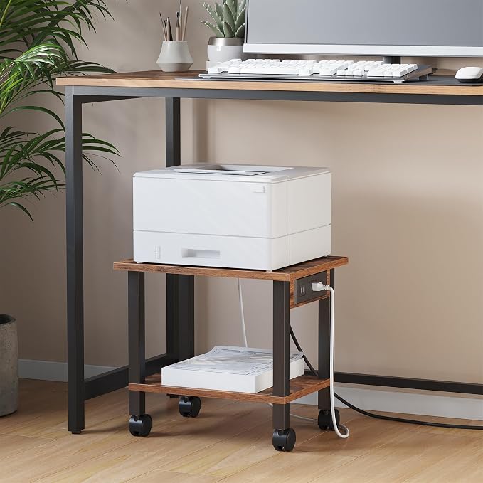 TUTOTAK 2 Tier Printer Stand, Rolling Printer Cart - Image 3