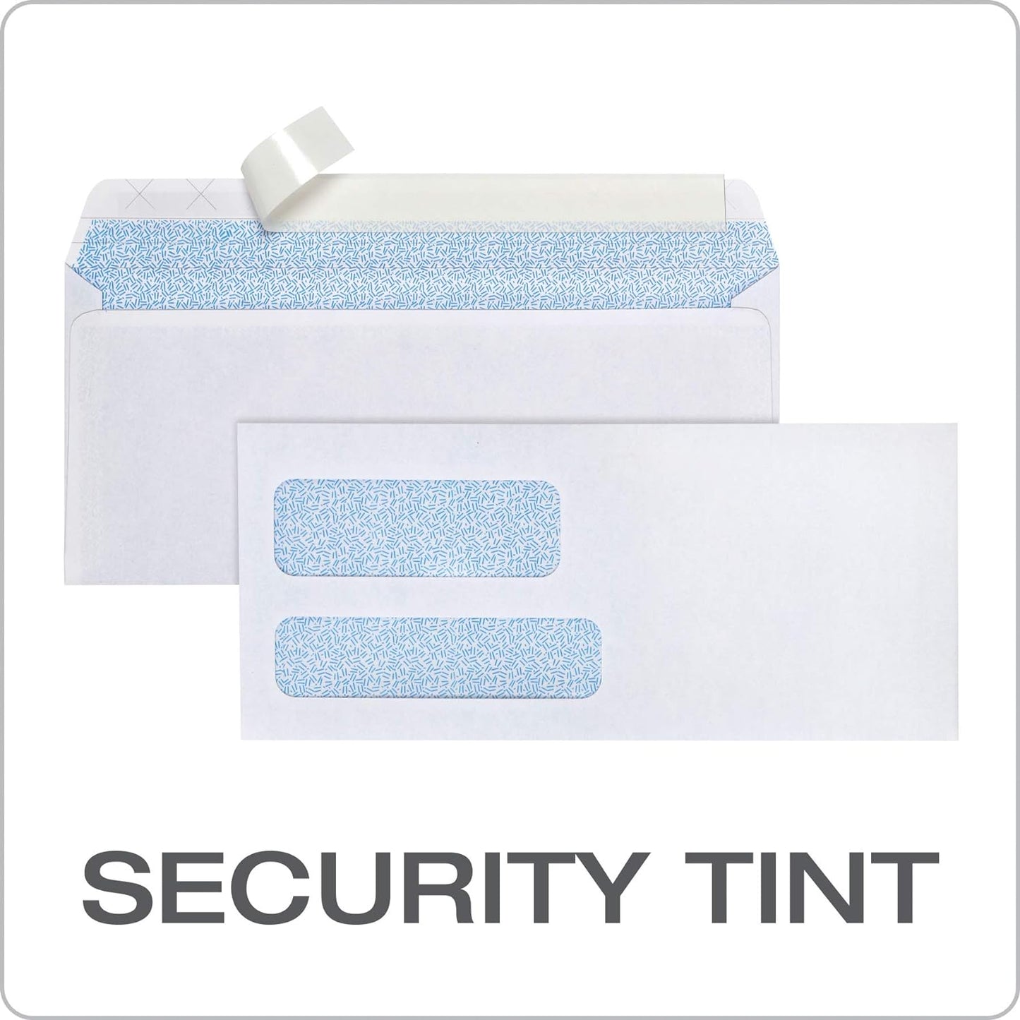 Columbian #9 Double-Window Security Envelopes, SimplySafe Tamper Evident, Pull Strip, Peel and Seal, for Invoices and Statements, 3-7/8 x 8-7/8 Inches, 500 per Box (COLO166), White (Pack of 5)