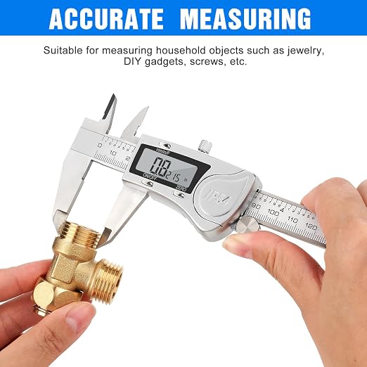 Digital Caliper, Adoric Caliper Measuring Tool 0-6" Stainless Steel Vernier - Image 2