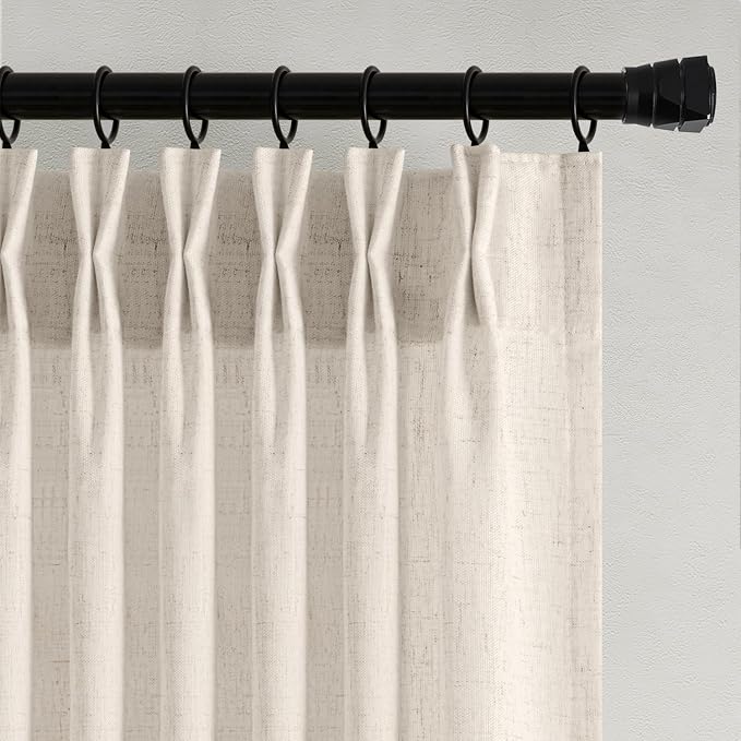 Memory Trained Pinch Pleated Curtains 96 Inches Long, Viral Linen Pinch Pleat - Image 9