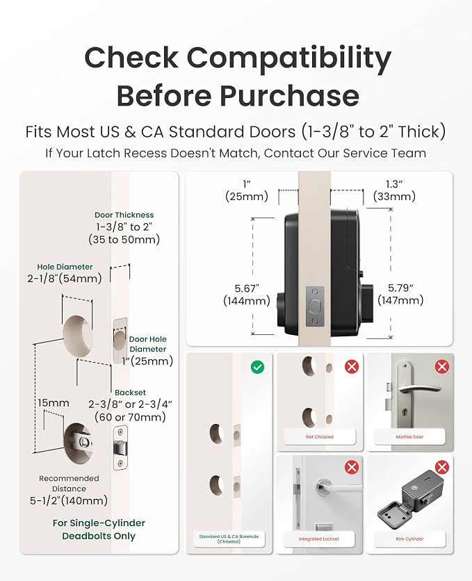 DESLOC Smart Door Lock B200, Smart Deadbolt Lock, Keyless Entry Door Lock - Image 6