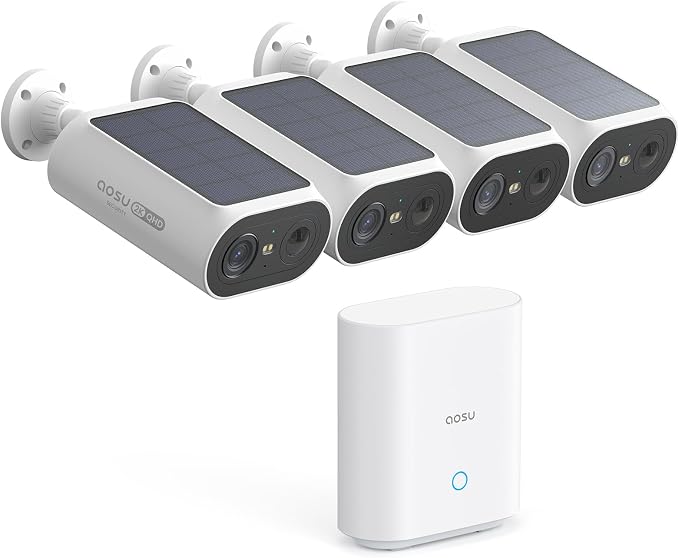aosu Solar Security Cameras Wireless Outdoor, 2Mins DIY Installation, No by AOSUSecurityOffical