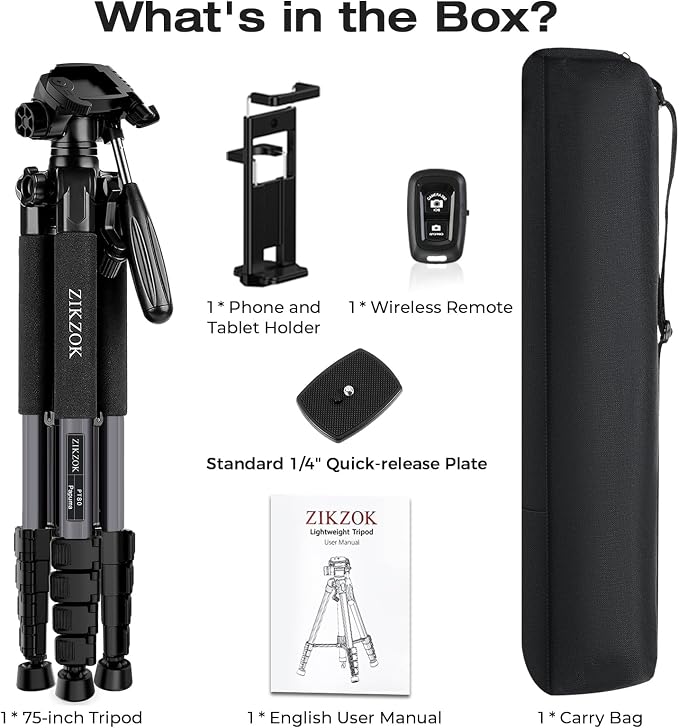 75" Camera Tripod, Heavy Duty Aluminum Camera Stand - Image 7
